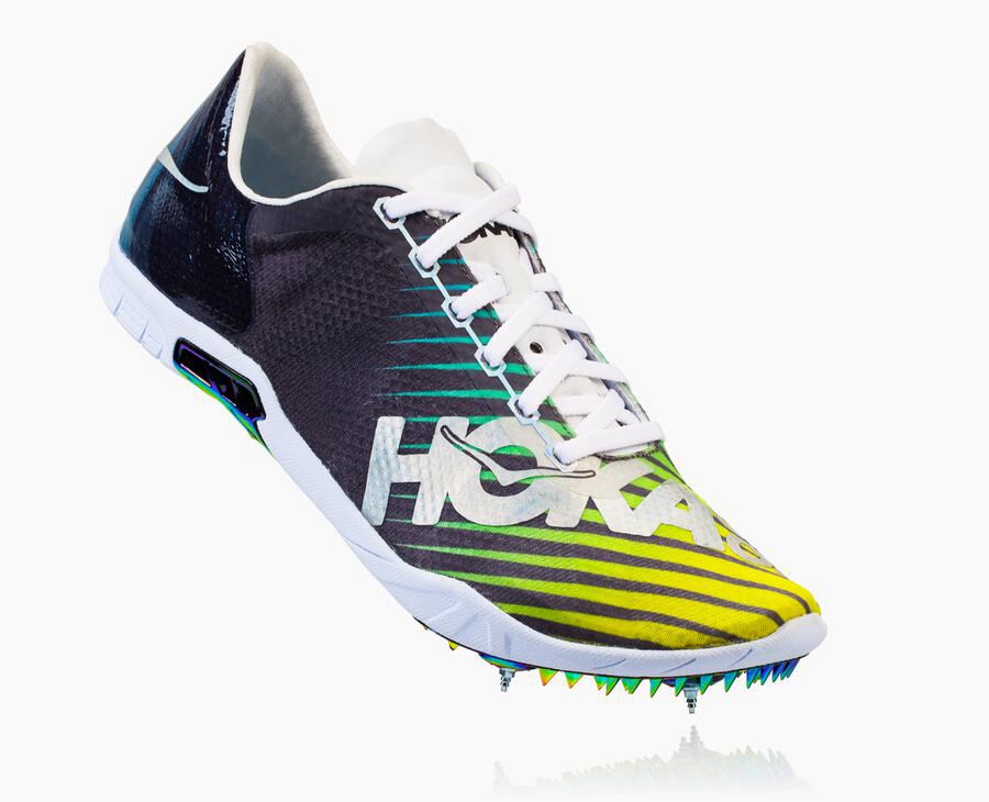 Spikes Mens - Hoka One One Speed Evo R - Black/White - FQKJRSX-51